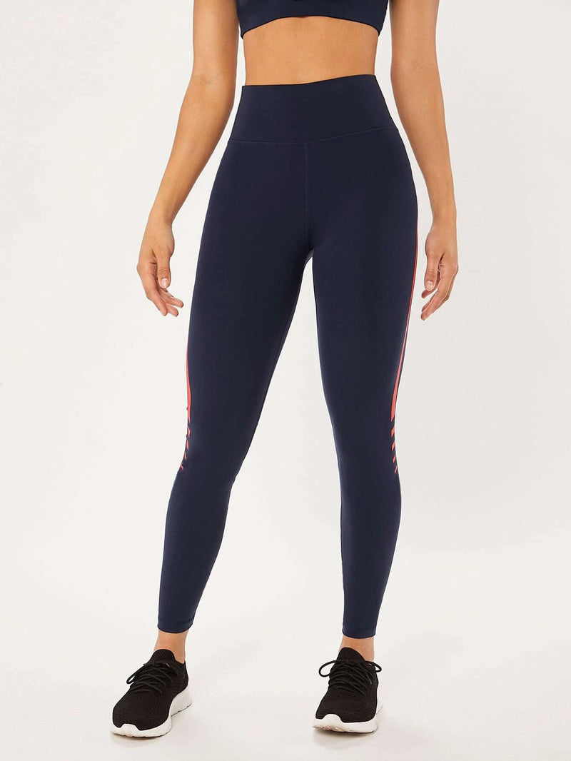 Calça Legging Feminina com Faixa Lateral - FitFlex