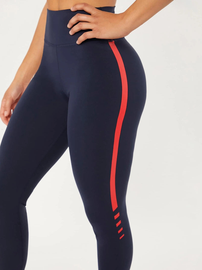 Calça Legging Feminina com Faixa Lateral - FitFlex