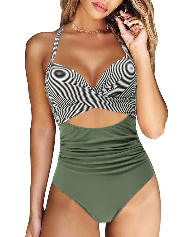 Maiô Feminino Elegance com Detalhe Cruzado Push Up