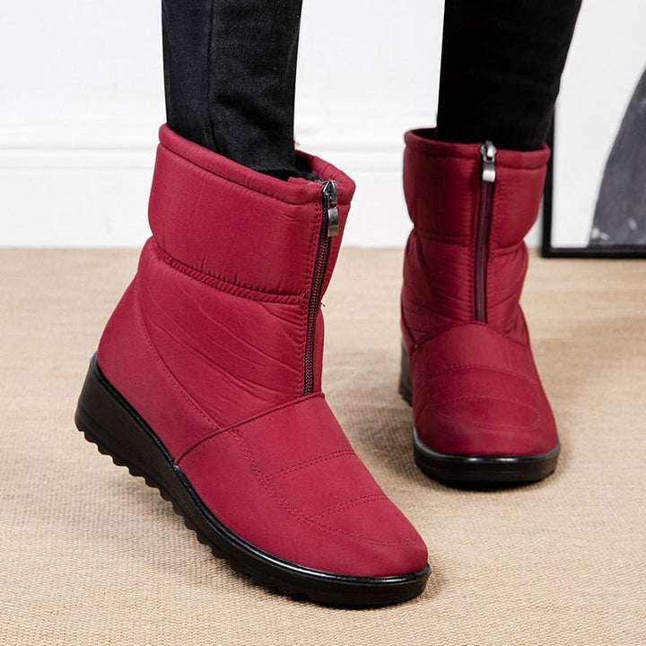 Bota Feminina de Inverno Aveludada Impermeável - CozyWarm