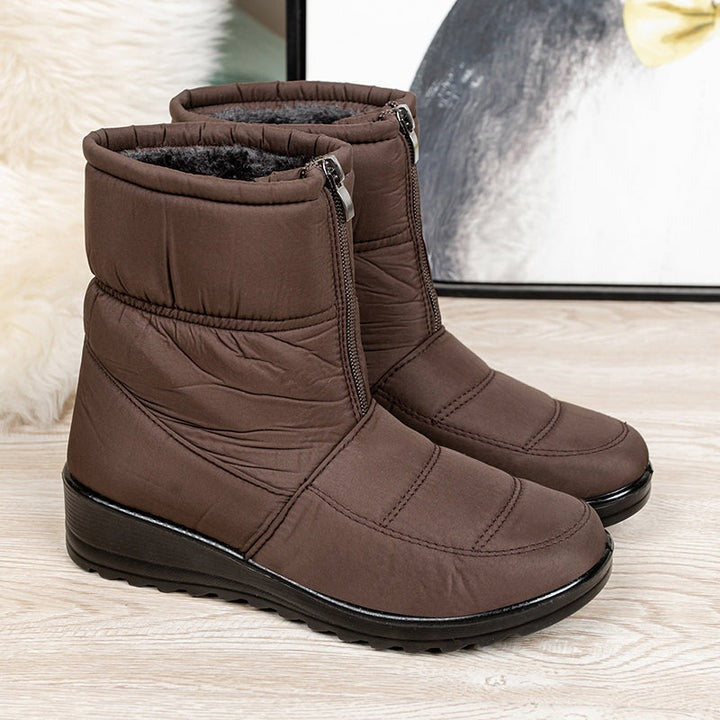 Bota Feminina de Inverno Aveludada Impermeável - CozyWarm