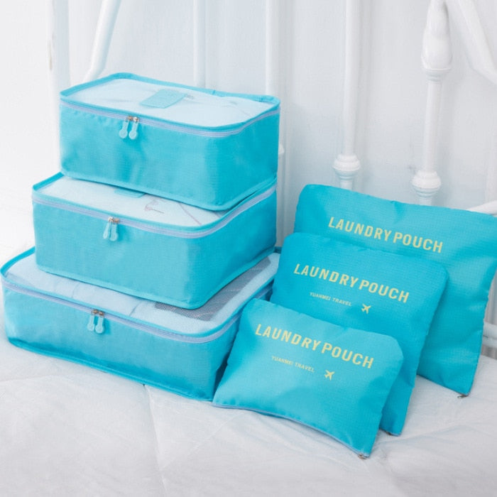 Kit Organizador de Malas Laundry Pouch - 6 Unidades